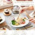 thumbnail image 4 of VEWEET, 60-Piece Porcelain Dinnerware Set, Ivory White Dinner Set, Service for 12, 4 of 8