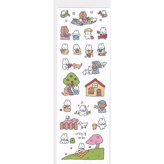 Venta al por mayor de pegatinas de dibujos animados de conejo, cinta Washi con tema de Graffiti dibujado a mano de estilo Popular Ins de alto valor estético para diario