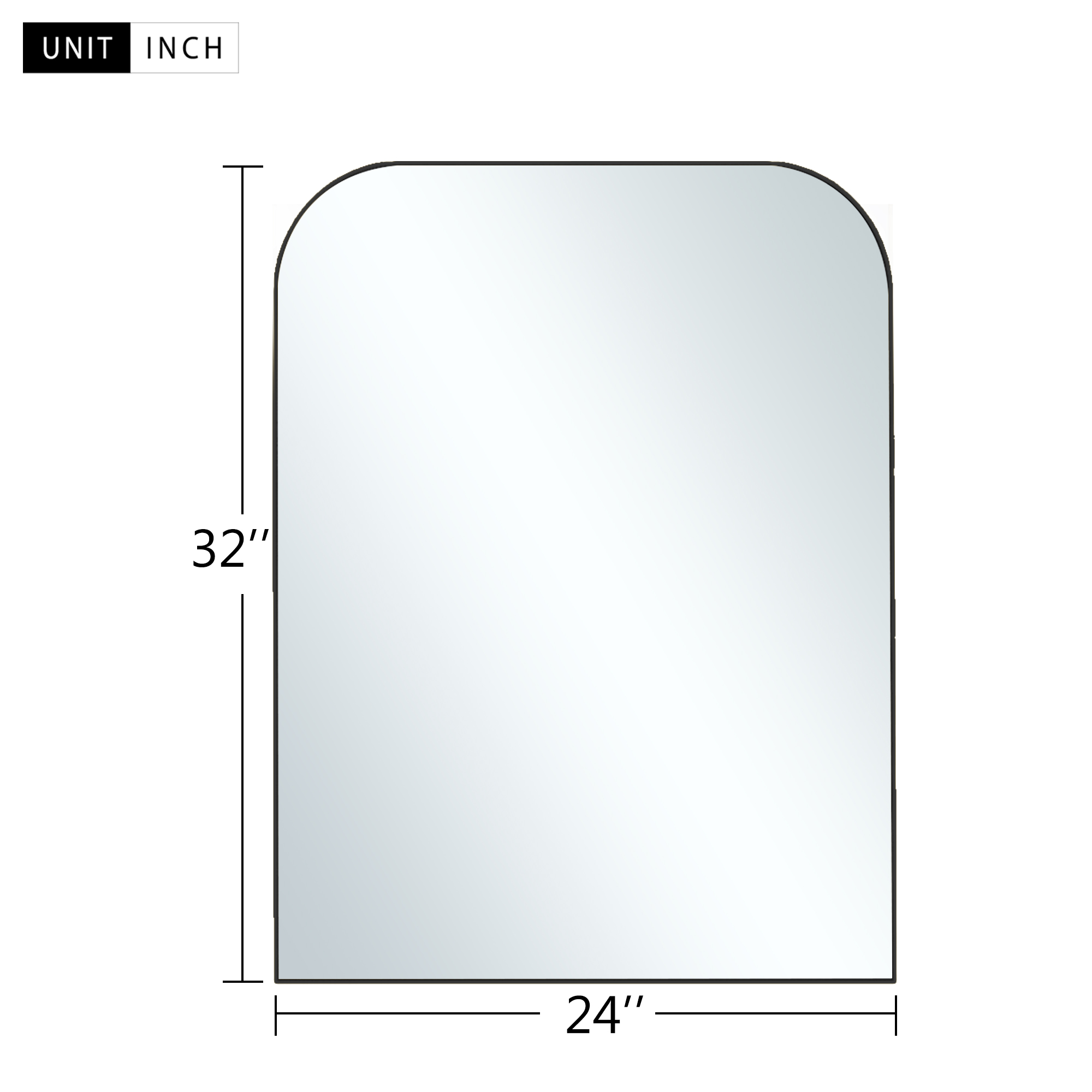 Iron Wall-Mounted Mirror Small Mirror 32"x24",Black