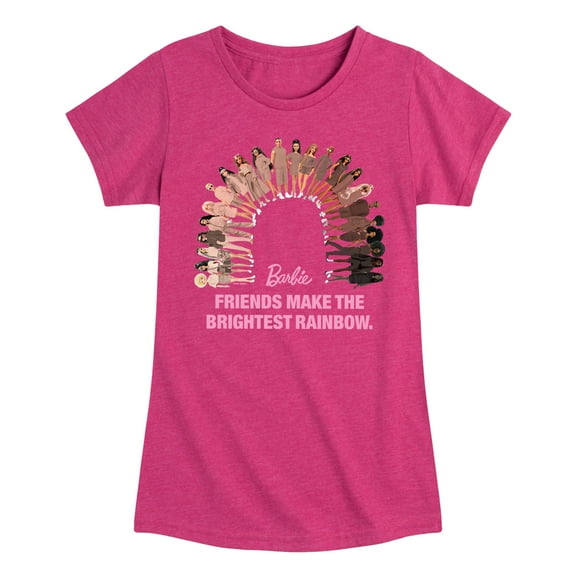 Barbie - Friends Brightest Rainbow - Toddler And Youth Girls Short Sleeve Graphic T-Shirt