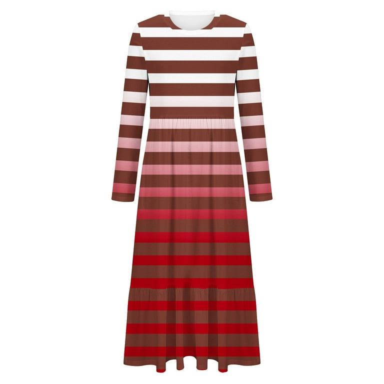 high fashion casual dresses PRETTYGARDEN Women's Fall Fashion Long Sleeve Maxi Dress Ribbed Knit B main image 1