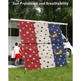 thumbnail image 3 of 4th of July RV Awning Sun Shade Screen 9'X7' Patriotic Stars Red White and Blue Mesh Sunscreen American Flag Stripes Beige Awning Shade Screen with Zipper Completed Kits for RV Motorhome Camper, 3 of 7