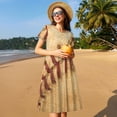 thumbnail image 4 of Lsque Vintage Baseball Print Women's Casual Dress T-Shirt Summer Short Sleeve Scoop Neck Swing Dresses, 4 of 6