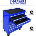 thumbnail image 3 of DSstyles Tool Chests, 7-Drawer Rolling Tool Storage Cabinet with Detachable Tray, Multi-Functional Handles, Adjustable Shelves, Secure Locking System, Heavy-Duty Wheels, Ideal for Garage, Workshop, 3 of 6