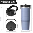 thumbnail image 4 of Modern 30oz Handheld Travel Tumbler with Handle – Double Wall Stainless Steel Insulated Cup, Flip Straw Lid, Leak-Proof & BPA-Free for Hot and Cold Drinks – Durable Coffee & Juice Mug Black, 4 of 7