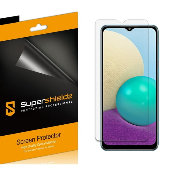 [6-Pack] Supershieldz for Samsung Galaxy A02 Screen Protector, Anti-Bubble High Definition (HD) Clear Shield