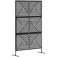 thumbnail image 1 of Outsunny Metal Outdoor Privacy Screen, Freestanding Outdoor Divider, 1 of 10