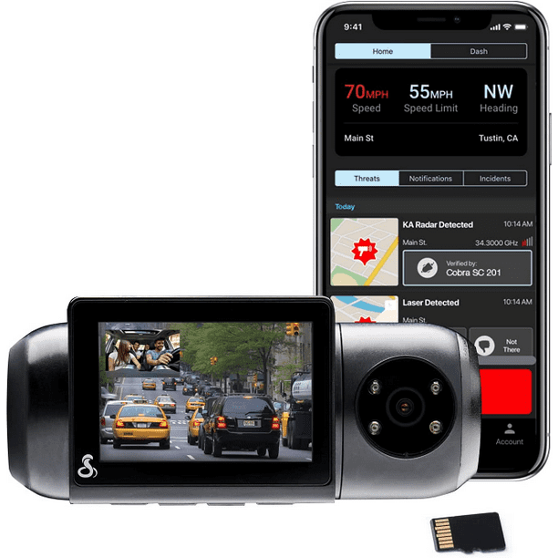 Restored Cobra SC 201 DualView Smart Dash Cam with BuiltIn Cabin View