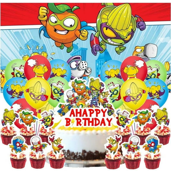 Superthings Party Supplies Latex Balloons Decor Banner Backdrop Kit Birthday Decorations