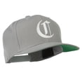 thumbnail image 5 of Large Old English C Embroidered Flat Bill Cap - Silver OSFM, 5 of 5