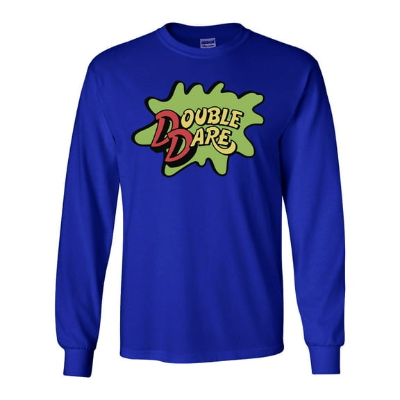 LONG SLEEVE Shedd Shirts Blue Nickelodeon "Double Dare"  Youth Medium T-Shirt
