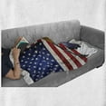 thumbnail image 5 of Sports Soft Flannel Fleece Throw Blanket, USA American Flag and Baseball Equipment Championship Tournament Inspired Artwork, Cozy Plush for Indoor and Outdoor Use, 70" x 90", Multicolor, by Ambesonne, 5 of 5
