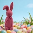 thumbnail image 4 of Fesfesfes Easter Decorations Flocked Bunny Kit Easter Table Decor Spring Table Centerpieces Bunny Figurines Decorations Solid Color Bunny Centerpiece Tabletop for Home Office Indoor Party, 4 of 6