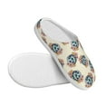 thumbnail image 3 of Daiia 70s Disco Ball Print Women’s Fuzzy Slippers Memory Foam Lightweight House Shoes Cozy Loafer Flannel House Shoes-46/47, 3 of 7