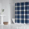 thumbnail image 2 of Navy White Plaid Checkered Pattern Shower Curtain 84"x72" ,Bathroom Decorative Shower Curtains Set with 12 Hooks,Modern Waterproof Washable Shower Curtain, 2 of 6
