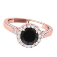 thumbnail image 4 of Mauli Jewels Engagement Rings for Women 1.25 Carat Halo Black Diamond Engagement Ring Crafted 4 Prong-Setting 14k Solid Rose Gold, 4 of 7