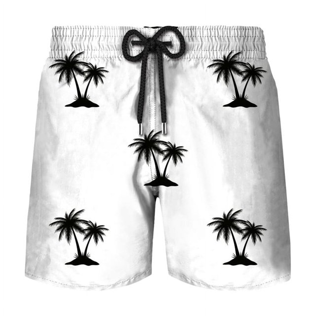 Simple Beach Coconut Tree 3D Printed Short Pants Mens Summer Board Shorts Swimsuit Male Swimming Trunks Quick-dry Custom Shorts
