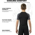thumbnail image 6 of Exxact Sports Kids BJJ Rash Guard Short Sleeve, Ranked No Gi Jiu Jitsu Compression Shirt for Boys & Girls for MMA, Wrestling - (Black/Grey, YXL), 6 of 7