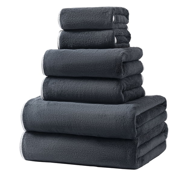 8 Piece Towel Set 600GSM Hotel Grade, 2 Bath Towels 2 Hand Towels 2 Washcloths Soft Spa Collection, Fast Dry Colorfast Absorbent Towel Set for Bathroom Gym and Beach, Luxury Bath Towel Set