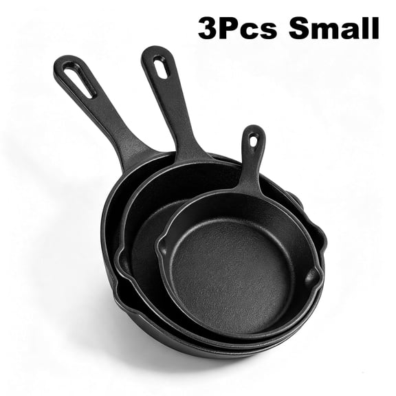 3 Pcs Cast Iron Skillets, 3.93''/5.51''/6.29'', Pre-Seasoned Pan Cookware Set