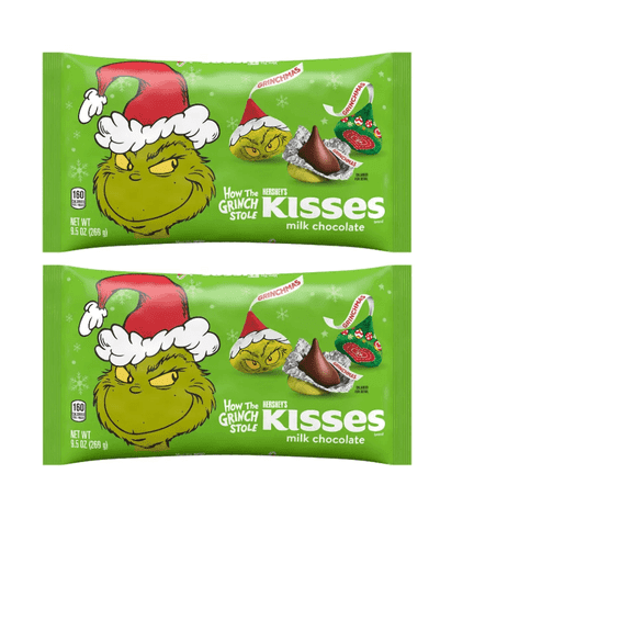 Hershey's Kisses Christmas Grinch Milk Chocolate Candy - 9.5oz pack of 2
