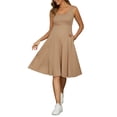 thumbnail image 2 of INSPIRE CHIC Women's Maternity Dresses A-Line Sleeveless Summer Sundress Flare Tank Dress with Pockets L Khaki, 2 of 6