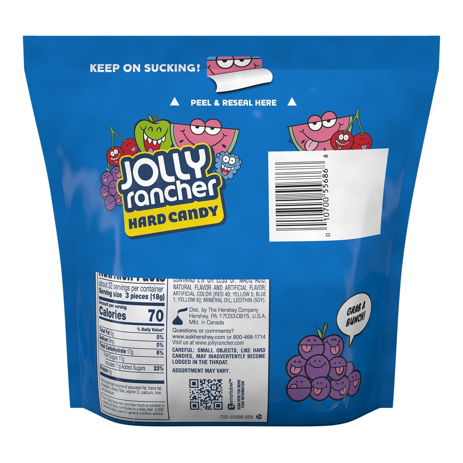 JOLLY RANCHER, Assorted Fruit Flavored Hard Candy, Individually Wrapped, 14  oz, Bag