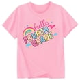 thumbnail image 2 of School Uniform Tshirts Girls Casual Letter Print Tee Short Sleeve Round Neck Top Girls Tshirts Light Pink 3-4 Years, 2 of 3