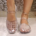 thumbnail image 6 of Samdudou Sandals for Women Casual Closed Toe Sparkly Jelly Mary Janes Hollow Out Woven Style Adjustable Strap Slip On Beach Water Shoes Vacation Travel Summer Essentials, 6 of 9