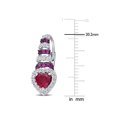 thumbnail image 2 of 1.90 CARAT (CTW) Lab Created Ruby & Created White Sapphire Coeur Boucles d'oreilles en argent sterling, 2 of 4