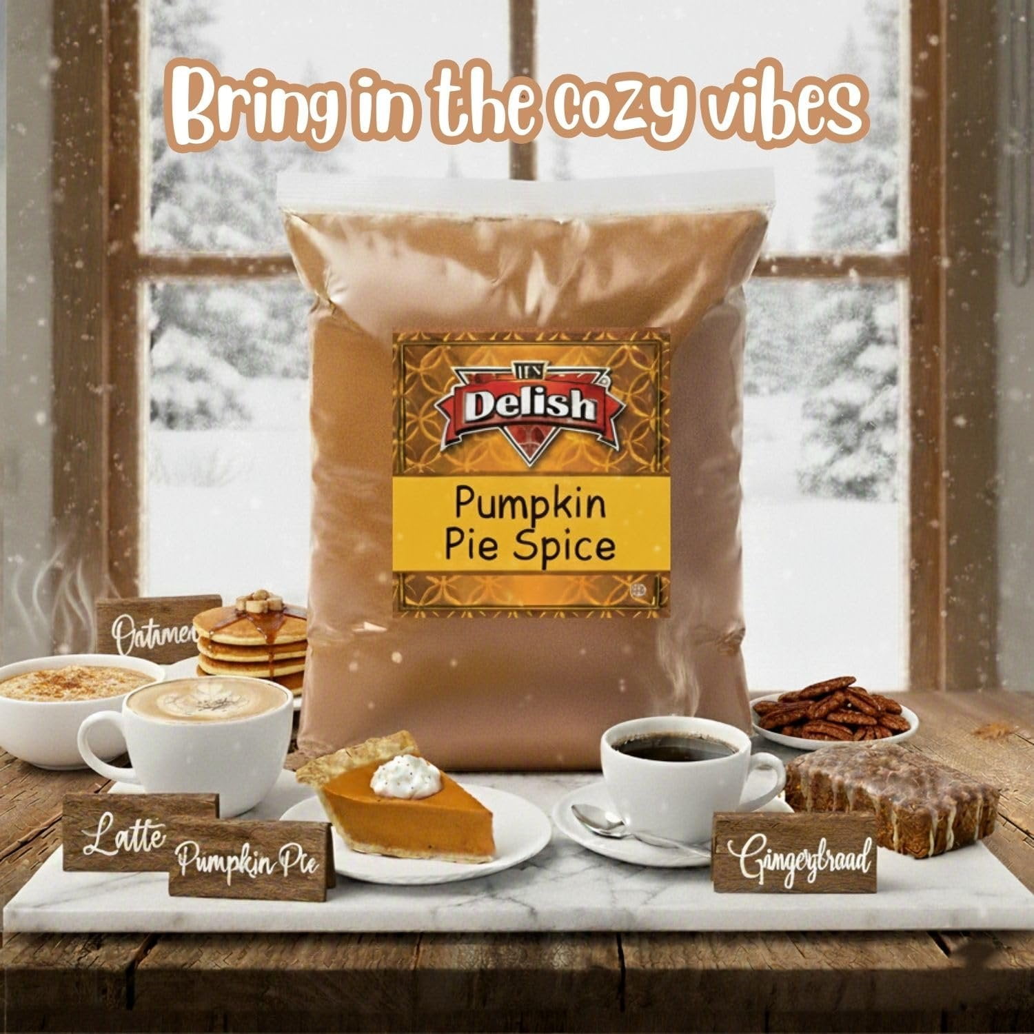 Gourmet Pumpkin Pie Spice Powder by It's Delish, 10 lbs Bulk Bag  Awesome Pumkin and Apple Pies Seasoning  Coffee Latte Tea Holiday Baking  Blend of Cinnamon, Nutmeg, Allspice, Ginger  Kosher