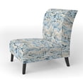 thumbnail image 3 of Designart "Blue Minimalism Coastal Wave" Upholstered Cottage Accent Chair and Floral Arm Chair - Multiple Color & Pattern, 3 of 7