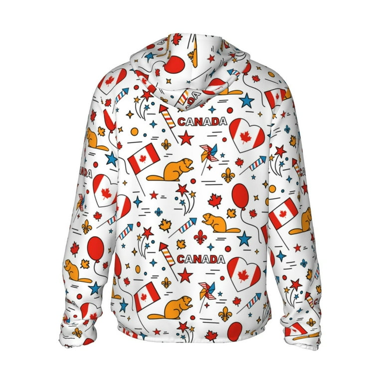 Haiem Canada Day UPF 50+ Fishing Shirts for Men Long Sleeve UV Sun