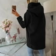 thumbnail image 5 of Women's Hooded Asymmetric Zipper Pullover Sweatshirt Fall Winter Oversized Front Open Coat Tops with Pockets for Women Black L, 5 of 6