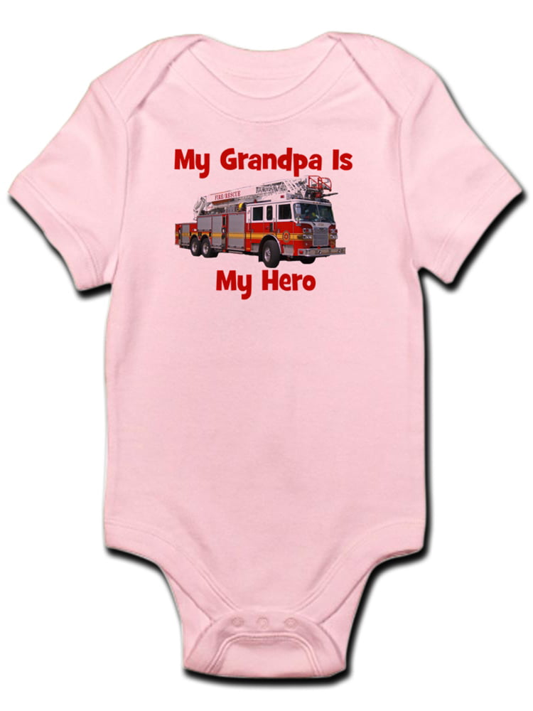 CafePress Grandpa is My Hero Firetruck Infant Baby Bodysuit