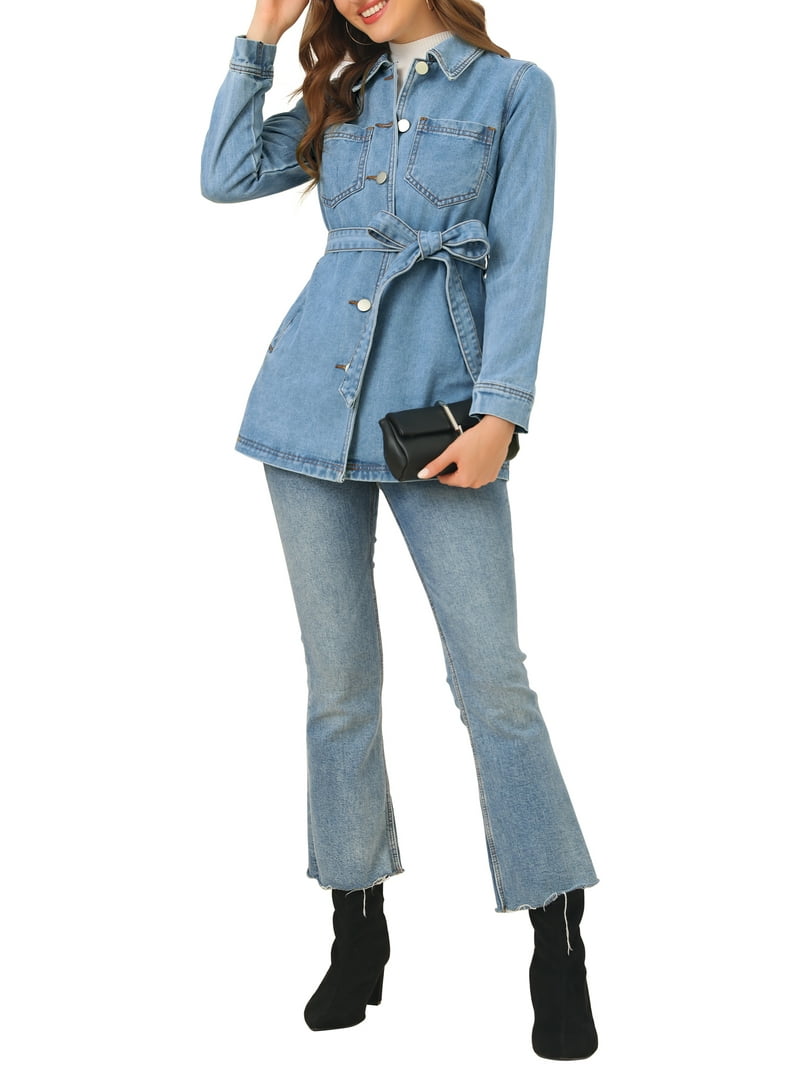 MODA NOVA Juniors Raglan Sleeves Button Up Tie Belt Waist