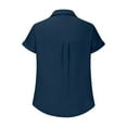 thumbnail image 2 of Women's Stylish Batwing Sleeve Top Office Ready Wrinkle-Free with Pockets Navy XXXXXL, 2 of 4