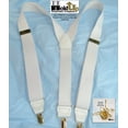thumbnail image 4 of Hold-Ups Y-back All White Casual Series 1 1/2" wide Suspenders with Patented No-slip Gold Clips, 4 of 4