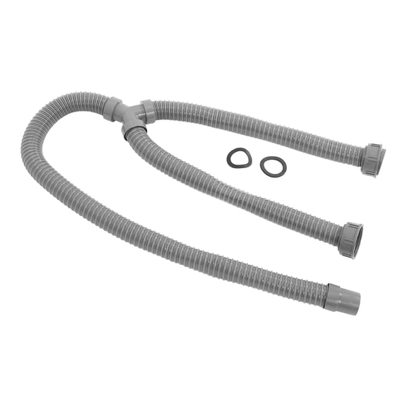 Tineasur Grey PVC Y Type Kitchen Sink Drain Pipe for Washing Machine with Three Way Drainage