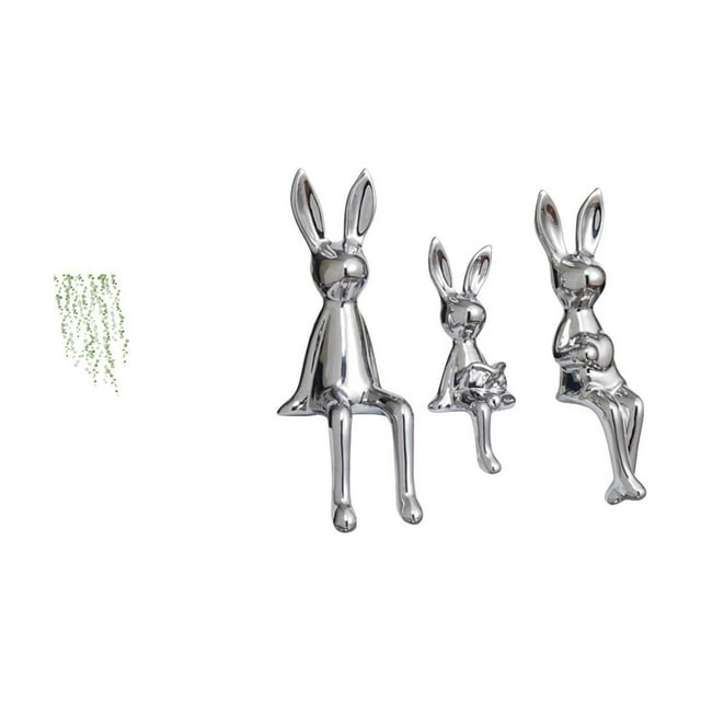Elegante mural decorativo de pared con diseño de enredaderas y conejos. Ideal para baño, dormitorio, fondo de sofá, armario, est