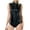 Black, variant on Women's One Piece Leather Jumpsuit Zipper Front Sleeveless High Neck Backless Faux Party Romper Valentine's Day Gift Sleepwear Gold
