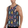 thumbnail image 2 of Fotbe Cartoon Dinosaur Pattern Men's Quick Dry Workout Tank Top Gym Muscle Tee Fitness Bodybuilding Sleeveless T Shirt Breathable Workout Shirt-Medium, 2 of 9