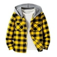 thumbnail image 3 of LIJCC Boy's Oversized Shacket Tops Flannel Hoodie Shirts with Hood Casual Button Down Plaid Shirt Classic Cotton Jackets Long Sleeve Stylish Hooded with Pocket, 3 of 3