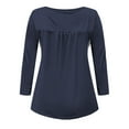 thumbnail image 5 of Usmixi Winter Womens Tunic Tops Henley Shirts for Women Fashion Button up Flowy Pleated Swing Lightweight Pullover Tunic Tops Trendy Solid Long Sleeve Tunic Tops Tops, 5 of 5