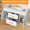 thumbnail image 5 of Craftian 48 inch Wall Mounted Bathroom Vanity 2 Doors & 2 Drawers, Floating Bathroom Cabinet, White, 5 of 10