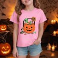 thumbnail image 2 of KPVEVIQ Halloween T-Shirt for Girls Boys Pumpkin Graphic Tee Short Sleeve Shirt Spooky Season Short Sleeve Tee Fall Top, 2 of 6
