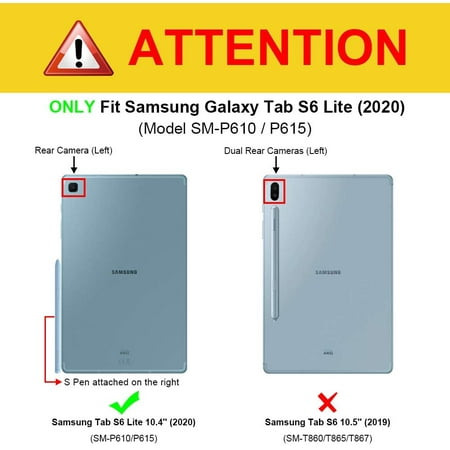 intie Keyboard Case for Samsung Galaxy Tab S6 Lite 10.4'' 2020 Model SM-P610 SM-P615, Slim Stand
