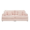thumbnail image 6 of 88.58" 3-seater Sofa, Corduroy Couch with Throw Pillows and Comfortable Seat, Modern Sofa for Living Room Apartment Office, Pink, 6 of 9