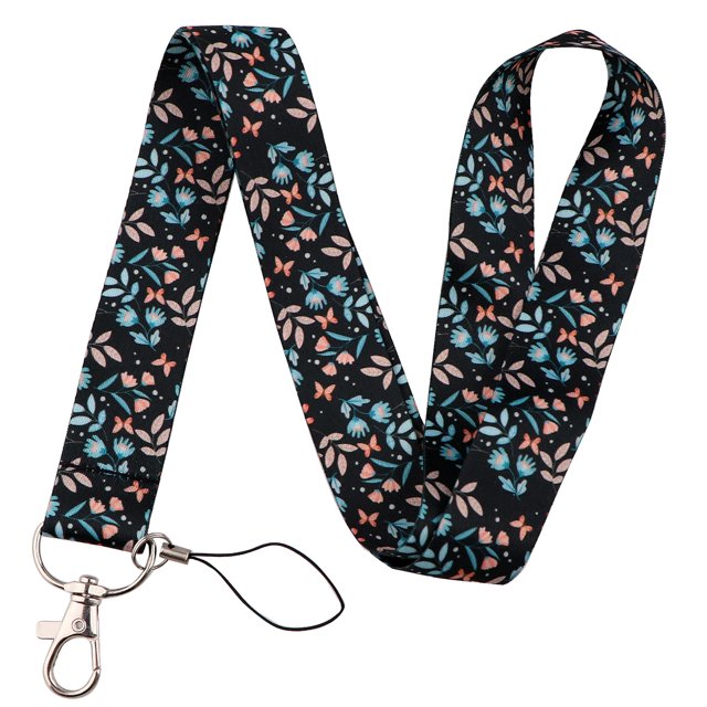 Green Plants Fresh Leaf ID Card Badge Lanyard Neck Strap for Key ID Card Phone Straps Badge Holder DIY Hanging Rope 1