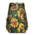 thumbnail image 2 of Black Sunflower Backpack for School,Cute School Bag,Schoolbag with Adjustable Shoulder Straps & Padded Back,16.9 Inch, 2 of 5